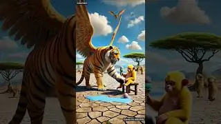 The monkey&rsquo;s ice cream fell and the tiger went to jail 😭 #ai #monkey #tiger