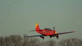 Yakovlev Yak-52 PH-YAX Low Pass Teuge Airport 7 jan 2018 Holland