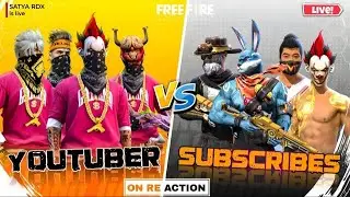🔴FREE FIRE LIVE😮SUBCRIBER VS YOUTUBER👽 FULL REACTOIN 😱🤡 #freefirelive #satyardxlive #guildtestlive