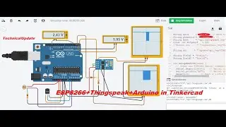 Tinkercad Arduino Project:  To Interface ESP8266+ThingSpeak+Arduino in Tinkercad Simulator