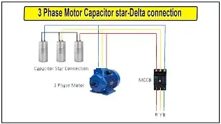 3 Phase Motor Capacitor star-Delta connection | Motor