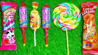 Satisfying video Asmr lollipops candy and chocolate gummy candy unboxing video Asmr.