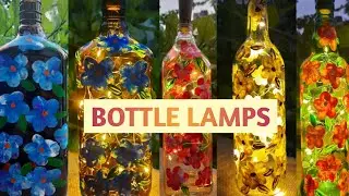 Bottle With Light/Bottle Lamp/Finger Painting/Finger Paint Flower/Bottle Lamp no drill/Paint Flower