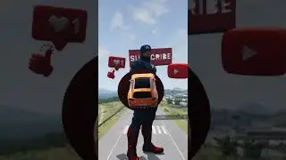 Cars Flying Over Captain America 😱 BeamNG Drive Shorts  #beamng #shortvideo #shorts #captainamerica