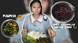 Pumpkin 🎃// Edible caterpillar ( Mopane worm 🐛) // Rice 🍚// @nyamne2323 🌸🌷
