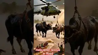 Helicopter rescue operation in flood #shorts #viral #trending #youtubeshorts