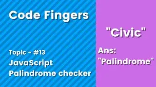 How to make palindrome program JavaScript | Short | Code fingers