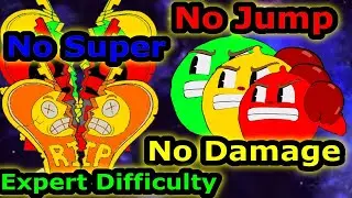 Cuphead:ALL Goopy La Grande Moded Bosses((Expert Difficulty-No Jump-No Damage-No Super))