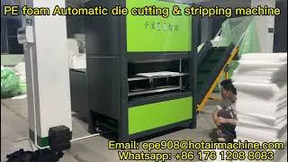 PE foam automatic die cutting & stripping machine | punching machine and waste moving machine