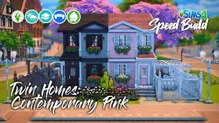 TWIN HOUSE: Contemporary Pink: Sims 4 Speed Build