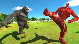 Battle of Strength King Kong vs Colossal Titan - Animal Revolt Battle Simulator