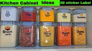 Best Kitchen Organization Tips | Stylish Cabinet Setup with 3D Stickers | Nurej Home