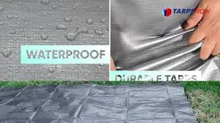 Tarps Now Heavy Duty Waterproof Poly Tarp with Grommets - Indoor Outdoor Multipurpose Tarp, Silver