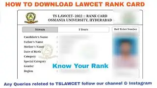 HOW TO DOWNLOAD TS LAWCET & RANK CARD DOWNLOAD PROBLEM SOLUTION NAME CORRECTION SPELLING MISTAKES