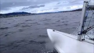 Sailing on lake Zurich in december