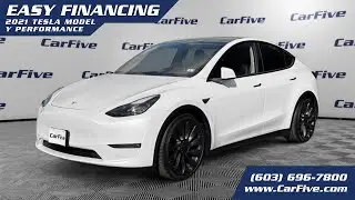 CarFive -White 2021 Tesla Model Y Performance SUV - AWD - Electric - 5 Passengers.