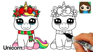 How to Draw a Unicorn for Christmas 🦄🎄