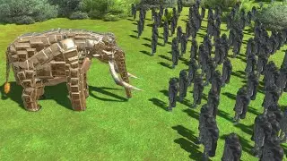 Palaeoloxodon Namadicus vs 100 Ancient Humans and Apes ARBS Animal Revolt Battle Simulator
