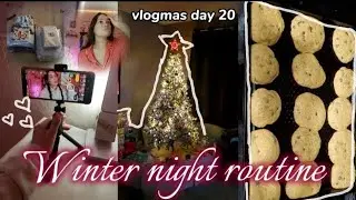 My Cozy Winter Night Routine ❄️🕯️ baking cookies, wrapping gifts & self-care | Vlogmas Day 20