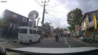 Sri Lanka road traffic car driving dashcam video. Evening rush hour. Galle Dec 2024
