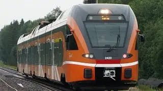 Приветливый машинист на участке Лехтсе - Янеда / Stadler Flirt DMU horn