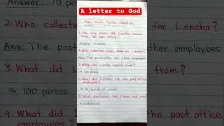 A letter to God very short questions answer | | English class 10 |English chapter 1 questions answer