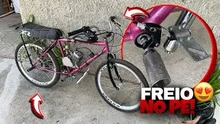 FIZ um FREIO NO PÉ CASEIRO para a MOTORIZADA!!!