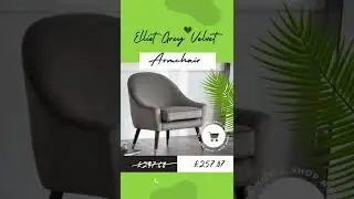 Elliot Grey Velvet Armchair - Furniture Direct UK