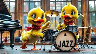 🎷🦆🎷 Cozy Jazz Club Ambience Overlooking the City, Featuring the World's First Duckling Jazz Quintet