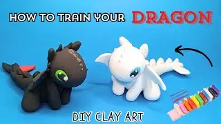 How to train your dragon| Night fury Light Fury | DIY Air Dry Clay Dragons No Bake