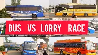 Bus Vs Lorry Race | Pakistani Local Buses | Shalimar Express | Bus Channel | @ROADLIFE1
