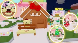 Winter Holiday Outdoor Speedbuild | Roblox My Hello Kitty Cafe Outdoor Ideas | Riivv3r