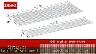 SHALL 3600 Counts 18 Gauge Narrow Crown Staples & Brad Nails, Heavy Duty Galvanized 1/4