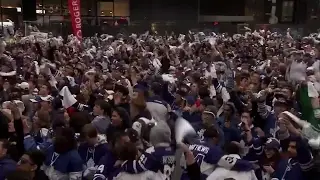 Watch: Maple Leaf Square flips out for Marner goal