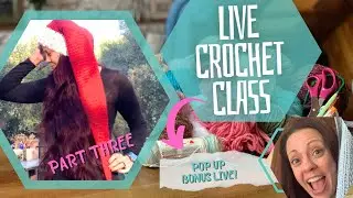 Crochet Santa Hat Tutorial 🎅✨ | Long Santa Hat With Bobble Brim & Pom &bull; FINAL Part (Pop-Up Live)