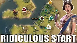 Civ 6 | One Of The Hardest TSL Starts I&rsquo;ve Tried &ndash; RIDICULOUS (#1 Deity England Civilization VI)