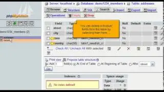 Deleting tables from a database with phpMyAdmin
