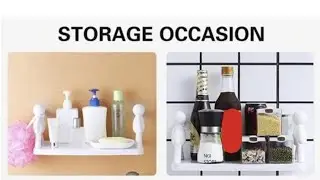 Multipurpose Wall Mount Self-Adhesive Plastic Storage Rack Organizer Plastic Wall