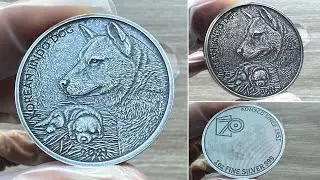 LOYAL COMPANION in Silver! 2021 KOMSCO Jindo Dog 1oz Silver Antiqued Medal Review 🐕✨