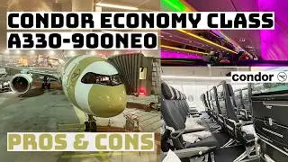 Обзор эконом-класса самолета Condor A330-900neo (рейс Франкфурт-Нюрнберг).