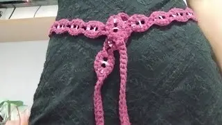cinto em crochê,com lacre de latinha.