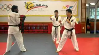 Free Sparring against a shield target(for White Belt).AVI