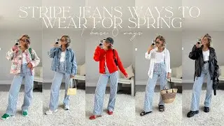 STRIPE JEANS SPRING OUTFIT IDEAS! WAYS TO WEAR STRIPE JEANS! | India Moon
