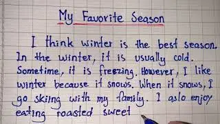englis essay topic on my favorite season || handwriting a paragraph about my favorite season ||ekroo