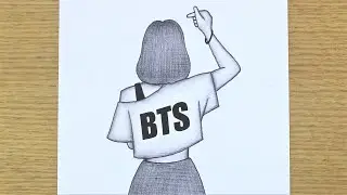 The Beginner's guide to draw BTS girl drawing || Girl drawing easy || BTS pencil sketch video