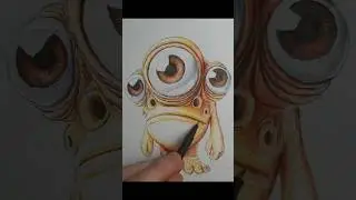 Drawing a Monster with Three Eyes 🔥 🔥🔥✍️#drawing  #art #funny #sketch #shorts