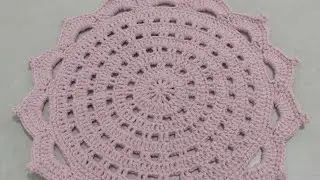 Passo a passo de Sousplat de crochê modelo coral fácil de fazer