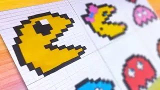 Drawing Pac Man Ghosts Pixel Art 8- BIT Characters