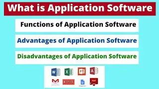 What is Application Software  |Functions of Application Software| |Advantages and Disadvantages|