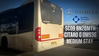 Journey on the Stanstead Airport Mercedes Citaro G OM936 SC09 BN20MYH on Medium Stay
